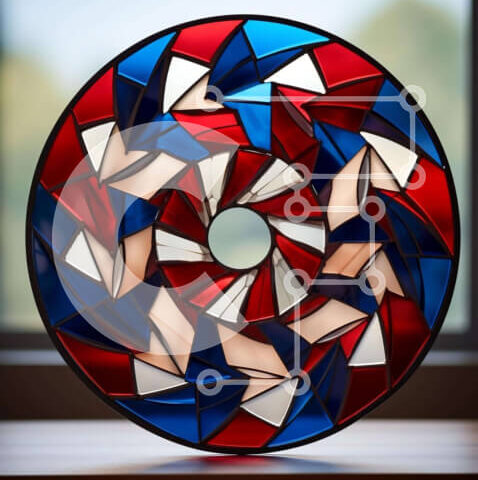 Intra Συλλεκτικό Ξύλινο Παζλ Plywood  4mm - Κυκλικό κομμάτι τέχνης από βιτρό Σε Ξύλινο Κουτί - Διαστάσεις Puzzle: 10x10 cm – 25 κομμάτια - Image 1