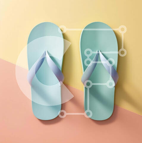 Intra Συλλεκτικό Ξύλινο Παζλ Plywood 4mm - Μπλε σαγιονάρες σε πολύχρωμο φόντο Σε Ξύλινο Κουτί - Διαστάσεις Puzzle: 10x10 cm – 25 κομμάτια - Image 1