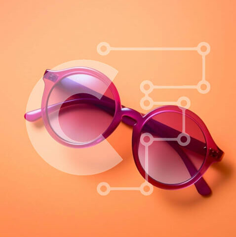 Intra Συλλεκτικό Ξύλινο Παζλ Plywood 4mm - Κομψά ροζ γυαλιά ηλίου Σε Ξύλινο Κουτί - Διαστάσεις Puzzle: 10x10 cm – 25 κομμάτια - Image 1