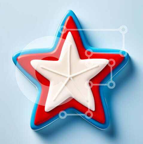 Intra Συλλεκτικό Ξύλινο Παζλ Plywood 4mm - Πατριωτικό μπισκότο σε σχήμα αστεριού Σε Ξύλινο Κουτί - Διαστάσεις: 10x10 cm – 25 κομμάτια - Image 1