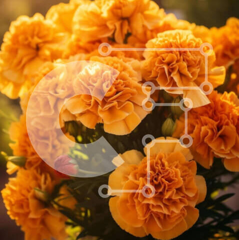 Intra Συλλεκτικό Ξύλινο Παζλ Plywood  4mm - Ζωντανό μπουκέτο από κίτρινα γαρίφαλα, ηλίανθους, μαργαρίτες και χρυσάνθεμα Σε Ξύλινο Κουτί - Διαστάσεις: 10x10 cm – 25 κομμάτια - Image 1