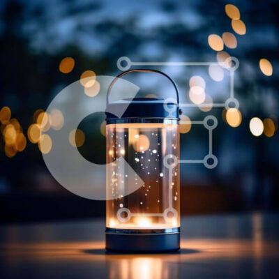 Intra Συλλεκτικό Ξύλινο Παζλ Plywood  4mm - Γυάλινο φανάρι φωτισμένο τη νύχτα με αστέρια Σε Ξύλινο Κουτί - Διαστάσεις Puzzle: 10x10 cm – 25 κομμάτια - Image 1