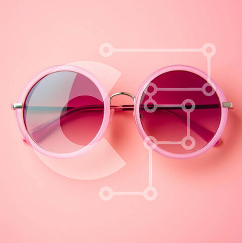 Intra Συλλεκτικό Ξύλινο Παζλ Plywood 4mm - Κομψά ροζ γυαλιά ηλίου Σε Ξύλινο Κουτί - Διαστάσεις Puzzle: 10x10 cm – 25 κομμάτια - Image 1