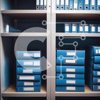 Intra Συλλεκτικό Ξύλινο Παζλ Plywood  4mm - Ντουλάπι αποθήκευσης με μπλε κλασέρ και φακέλους Σε Ξύλινο Κουτί - Διαστάσεις Puzzle: 10x10 cm – 25 κομμάτια - Image 1