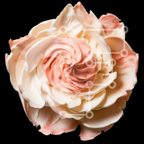 Intra Συλλεκτικό Ξύλινο Παζλ Plywood 4mm - Ροζ και άσπρο λουλούδι σε μαύρο φόντο Σε Ξύλινο Κουτί - Διαστάσεις Puzzle: 10x10 cm – 25 κομμάτια - Image 1