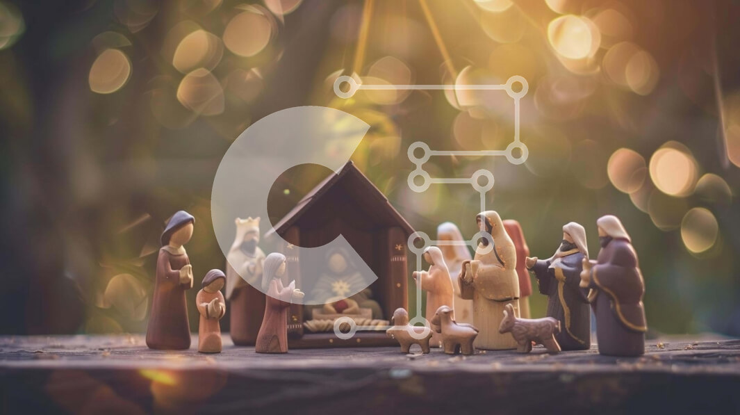 Intra Συλλεκτικό Ξύλινο Παζλ Plywood  4mm - Ξύλινη Φάτνη με ειδώλια και το φως των κεριών Σε Ξύλινο Κουτί - Διαστάσεις Puzzle: 10x10 cm – 25 κομμάτια