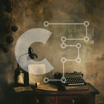 Intra Συλλεκτικό Ξύλινο Παζλ Plywood  4mm - Vintage γραφομηχανή, λάμπα και βιβλία στο τραπέζι Σε Ξύλινο Κουτί - Διαστάσεις Puzzle: 10x10 cm – 25 κομμάτια - Image 1