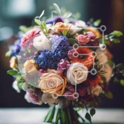 Intra Συλλεκτικό Ξύλινο Παζλ Plywood  4mm - Πολύχρωμο μπουκέτο λουλουδιών σε ξύλινο τραπέζι Σε Ξύλινο Κουτί - Διαστάσεις: 10x10 cm – 25 κομμάτια - Image 1