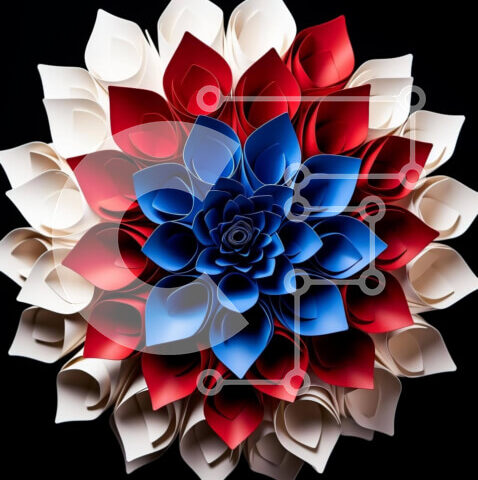 Intra Συλλεκτικό Ξύλινο Παζλ Plywood  4mm - Λουλούδι Origami σε μαύρο φόντο Σε Ξύλινο Κουτί - Διαστάσεις Puzzle: 10x10 cm – 25 κομμάτια - Image 1