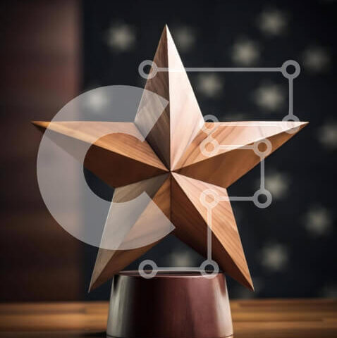 Intra Συλλεκτικό Ξύλινο Παζλ Plywood 4mm - Ξύλινο τρόπαιο αστεριών στο τραπέζι Σε Ξύλινο Κουτί - Διαστάσεις: 10x10 cm – 25 κομμάτια - Image 1