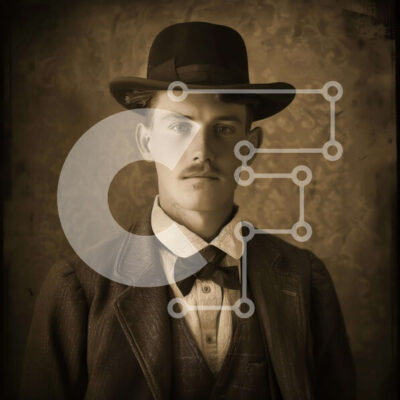 Intra Συλλεκτικό Ξύλινο Παζλ Plywood 4mm - Vintage νεαρός άνδρας με παλιομοδίτικο κοστούμι Σε Ξύλινο Κουτί - Διαστάσεις Puzzle: 10x10 cm – 25 κομμάτια - Image 1