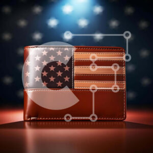 Intra Συλλεκτικό Ξύλινο Παζλ Plywood  4mm - Καφέ πορτοφόλι με μοτίβο αμερικανικής σημαίας Σε Ξύλινο Κουτί - Διαστάσεις: 10x10 cm – 25 κομμάτια