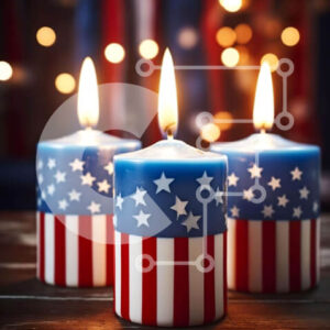 Intra Συλλεκτικό Ξύλινο Παζλ Plywood  4mm - Πατριωτικά κεριά 4ης Ιουλίου Σε Ξύλινο Κουτί - Διαστάσεις: 10x10 cm – 25 κομμάτια