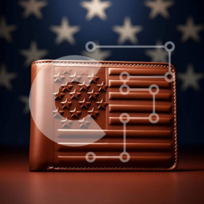 Intra Συλλεκτικό Ξύλινο Παζλ Plywood  4mm - Καφέ πορτοφόλι με σχέδιο αμερικανικής σημαίας Σε Ξύλινο Κουτί - Διαστάσεις: 10x10 cm – 25 κομμάτια - Image 1