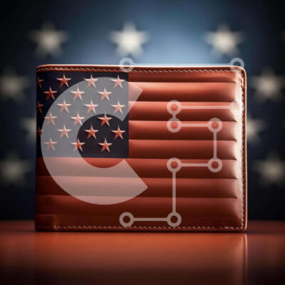 Intra Συλλεκτικό Ξύλινο Παζλ Plywood  4mm - Καφέ πορτοφόλι με σχέδιο αμερικανικής σημαίας Σε Ξύλινο Κουτί - Διαστάσεις: 10x10 cm – 25 κομμάτια - Image 1