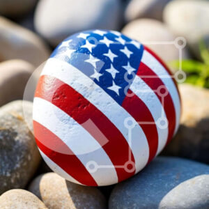 Intra Συλλεκτικό Ξύλινο Παζλ Plywood  4mm - Ροκ με αμερικανική σημαία Σε Ξύλινο Κουτί - Διαστάσεις Puzzle: 10x10 cm – 25 κομμάτια