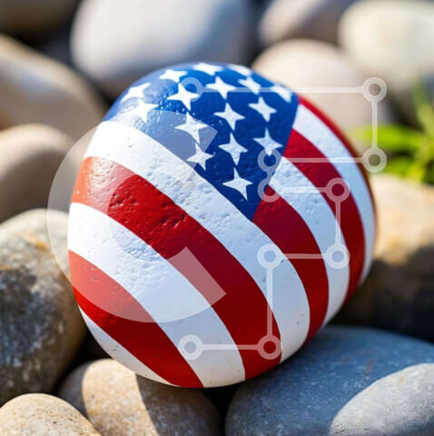 Intra Συλλεκτικό Ξύλινο Παζλ Plywood  4mm - Ροκ με αμερικανική σημαία Σε Ξύλινο Κουτί - Διαστάσεις Puzzle: 10x10 cm – 25 κομμάτια - Image 1