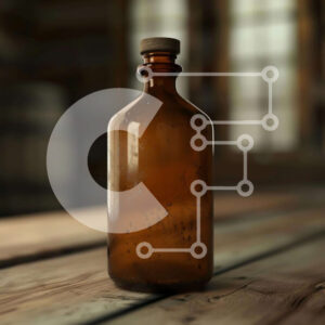 Intra Συλλεκτικό Ξύλινο Παζλ Plywood  4mm - Άδειο καφέ μπουκάλι σε ξύλινο τραπέζι Σε Ξύλινο Κουτί - Διαστάσεις: 10x10 cm – 25 κομμάτια