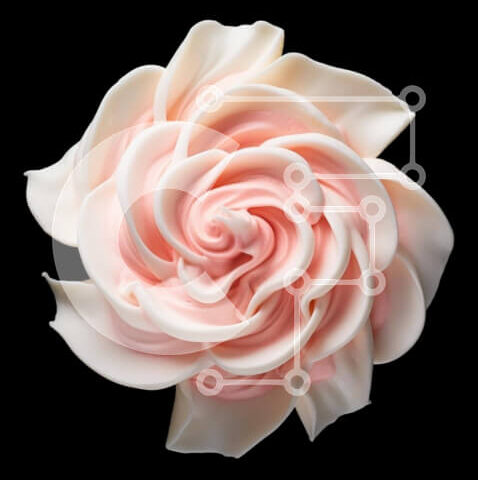 Intra Συλλεκτικό Ξύλινο Παζλ Plywood  4mm - Ροζ λουλούδι με λευκό πάγωμα σε μαύρο φόντο Σε Ξύλινο Κουτί - Διαστάσεις Puzzle: 10x10 cm – 25 κομμάτια - Image 1