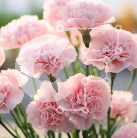 Intra Συλλεκτικό Ξύλινο Παζλ Plywood 4mm - Μπουκέτο με ροζ γαρύφαλλα Σε Ξύλινο Κουτί - Διαστάσεις: 10x10 cm – 25 κομμάτια - Image 1