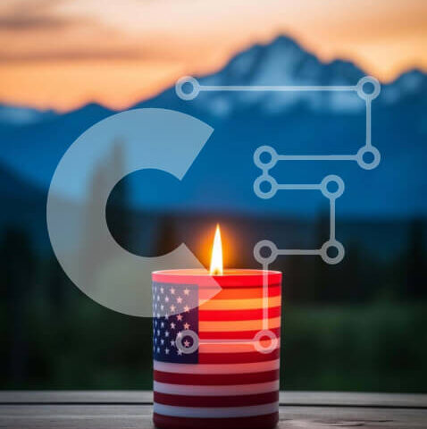 Intra Συλλεκτικό Ξύλινο Παζλ Plywood  4mm - Πατριωτικό κερί σε σχήμα αμερικανικής σημαίας Σε Ξύλινο Κουτί - Διαστάσεις: 10x10 cm – 25 κομμάτια - Image 1