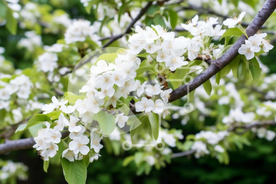 Intra Συλλεκτικό Ξύλινο Παζλ Plywood  4mm - Λευκό ανθισμένο κλαδί δέντρου Σε Ξύλινο Κουτί - Διαστάσεις: 10x10 cm – 25 κομμάτια