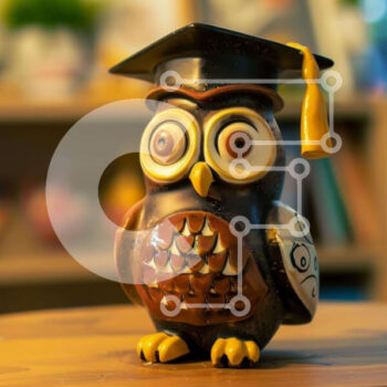 Intra Συλλεκτικό Ξύλινο Παζλ Plywood  4mm - Ειδώλιο κουκουβάγιας με καπάκι αποφοίτησης Σε Ξύλινο Κουτί - Διαστάσεις Puzzle: 10x10 cm – 25 κομμάτια - Image 1