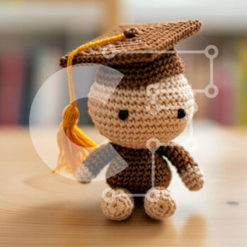 Intra Συλλεκτικό Ξύλινο Παζλ Plywood  4mm - Κούκλα με κροσέ σε βιβλιοθήκη Σε Ξύλινο Κουτί - Διαστάσεις Puzzle: 10x10 cm – 25 κομμάτια - Image 1