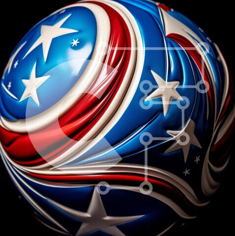 Intra Συλλεκτικό Ξύλινο Παζλ Plywood  4mm - Κόκκινη, λευκή και μπλε διακόσμηση μπάλας σε σχήμα αστεριού Σε Ξύλινο Κουτί - Διαστάσεις Puzzle: 10x10 cm – 25 κομμάτια - Image 1