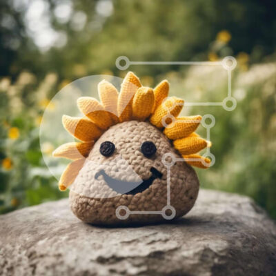 Intra Συλλεκτικό Ξύλινο Παζλ Plywood 4mm - Παιχνίδι ηλίου με κροσέ στη φύση Σε Ξύλινο Κουτί - Διαστάσεις: 10x10 cm – 25 κομμάτια - Image 1