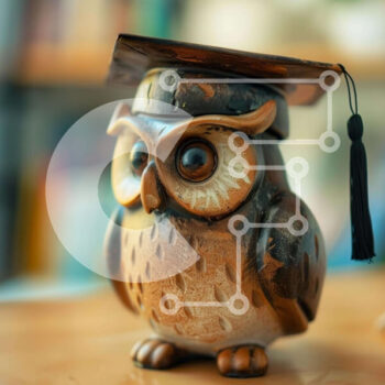 Intra Συλλεκτικό Ξύλινο Παζλ Plywood  4mm - Ειδώλιο κουκουβάγιας με καπάκι αποφοίτησης Σε Ξύλινο Κουτί - Διαστάσεις Puzzle: 10x10 cm – 25 κομμάτια - Image 1