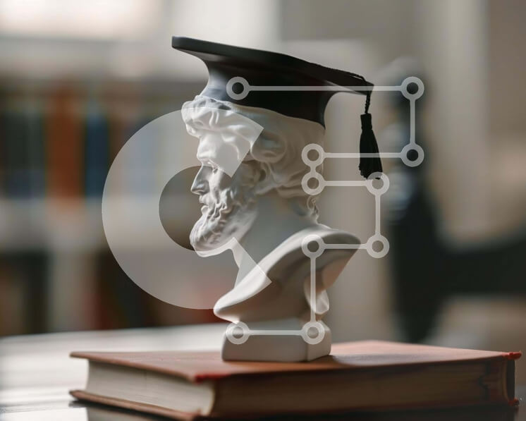 Intra Συλλεκτικό Ξύλινο Παζλ Plywood  4mm - Μαρμάρινο μπούστο με Ακαδημαϊκό Καπάκι και Φόρεμα Σε Ξύλινο Κουτί - Διαστάσεις Puzzle: 10x10 cm – 25 κομμάτια