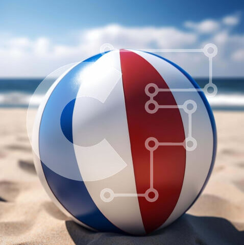 Intra Συλλεκτικό Ξύλινο Παζλ Plywood 4mm - Πολύχρωμη μπάλα παραλίας στην αμμώδη ακτή Σε Ξύλινο Κουτί - Διαστάσεις Puzzle: 10x10 cm – 25 κομμάτια - Image 1