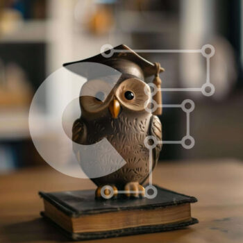 Intra Συλλεκτικό Ξύλινο Παζλ Plywood  4mm - Ειδώλιο κουκουβάγιας με καπάκι αποφοίτησης Σε Ξύλινο Κουτί - Διαστάσεις Puzzle: 10x10 cm – 25 κομμάτια - Image 1