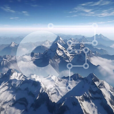 Intra Συλλεκτικό Ξύλινο Παζλ Plywood  4mm - Αεροφωτογραφία της χιονισμένης οροσειράς Σε Ξύλινο Κουτί - Διαστάσεις: 10x10 cm – 25 κομμάτια - Image 1