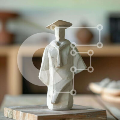 Intra Συλλεκτικό Ξύλινο Παζλ Plywood  4mm - Κεραμικό άγαλμα αποφοίτησης  Σε Ξύλινο Κουτί Σε Ξύλινο Κουτί - Διαστάσεις: 10x10 cm – 25 κομμάτια - Image 1