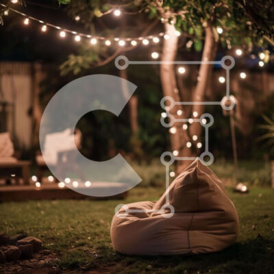 Intra Συλλεκτικό Ξύλινο Παζλ Plywood  4mm - Καρέκλα Bean Bag in Puzzle 10x10 cm – 25 κομμ με θεμα  Nature-Φύση με String Lights Σε Ξύλινο Κουτί - Διαστάσεις: 10x10 cm – 25 κομμάτια - Image 1