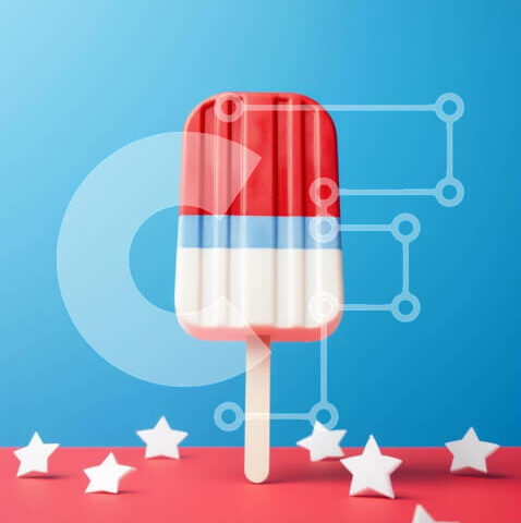 Intra Συλλεκτικό Ξύλινο Παζλ Plywood 4mm - Πατριωτικό παγωτό Popsicle σε πορτοκαλί φόντο Σε Ξύλινο Κουτί - Διαστάσεις Puzzle: 10x10 cm – 25 κομμάτια - Image 1