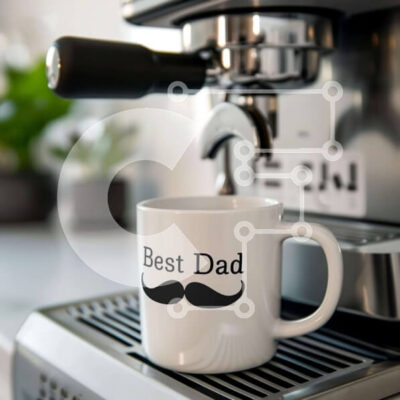 Intra Συλλεκτικό Ξύλινο Παζλ Plywood 4mm - Καλύτερη κούπα καφέ και μηχανή εσπρέσο Dad Σε Ξύλινο Κουτί - Διαστάσεις Puzzle: 10x10 cm – 25 κομμάτια - Image 1