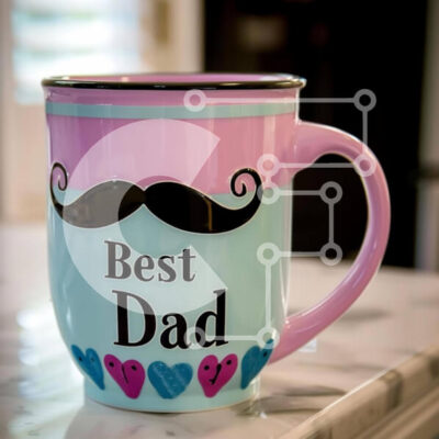 Intra Συλλεκτικό Ξύλινο Παζλ Plywood 4mm - Καλύτερη κούπα καφέ Dad με καρδιές Σε Ξύλινο Κουτί - Διαστάσεις Puzzle: 10x10 cm – 25 κομμάτια - Image 1