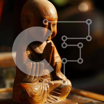 Intra Συλλεκτικό Ξύλινο Παζλ Plywood  4mm - Ξύλινο άγαλμα του Βούδα στο τραπέζι Σε Ξύλινο Κουτί - Διαστάσεις Puzzle: 10x10 cm – 25 κομμάτια - Image 1