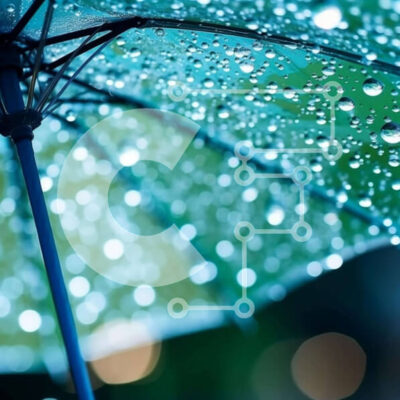 Intra Συλλεκτικό Ξύλινο Παζλ Plywood  4mm - Πράσινη ομπρέλα με σταγονίδια νερού και αντικείμενα Σε Ξύλινο Κουτί - Διαστάσεις Puzzle: 10x10 cm – 25 κομμάτια - Image 1