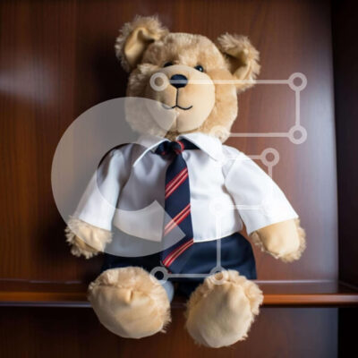 Intra Συλλεκτικό Ξύλινο Παζλ Plywood  4mm - Κομψό καφέ αρκουδάκι με κοστούμι και γραβάτα Σε Ξύλινο Κουτί - Διαστάσεις: 10x10 cm – 25 κομμάτια - Image 1