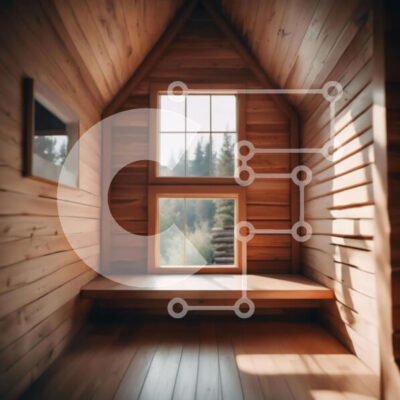 Intra Συλλεκτικό Ξύλινο Παζλ Plywood  4mm - Εσωτερικό Ξύλινης Καμπίνας με Πάγκο και Παράθυρα Σε Ξύλινο Κουτί - Διαστάσεις Puzzle: 10x10 cm – 25 κομμάτια - Image 1