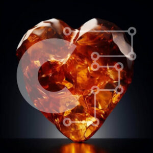 Intra Συλλεκτικό Ξύλινο Παζλ Plywood  4mm - Πορτοκαλί πολύτιμος λίθος σε σχήμα καρδιάς Σε Ξύλινο Κουτί - Διαστάσεις Puzzle: 10x10 cm – 25 κομμάτια