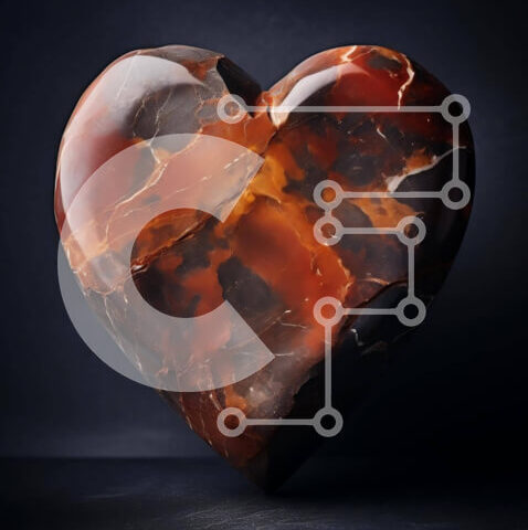 Intra Συλλεκτικό Ξύλινο Παζλ Plywood  4mm - Πέτρα σε σχήμα καρδιάς Σε Ξύλινο Κουτί - Διαστάσεις Puzzle: 10x10 cm – 25 κομμάτια - Image 1