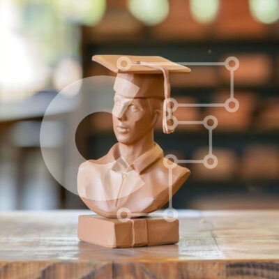 Intra Συλλεκτικό Ξύλινο Παζλ Plywood  4mm - Κεραμικό γλυπτό προτομής με καπάκι αποφοίτησης Σε Ξύλινο Κουτί - Διαστάσεις Puzzle: 10x10 cm – 25 κομμάτια - Image 1