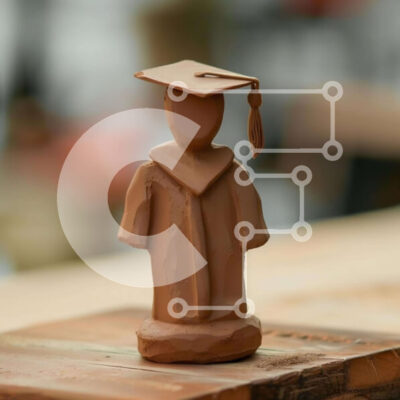 Intra Συλλεκτικό Ξύλινο Παζλ Plywood  4mm - Ειδώλιο αποφοίτησης σε ξύλινο τραπέζι Σε Ξύλινο Κουτί - Διαστάσεις Puzzle: 10x10 cm – 25 κομμάτια - Image 1