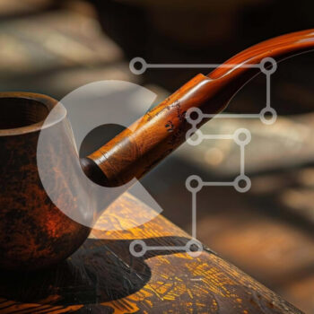 Intra Συλλεκτικό Ξύλινο Παζλ Plywood  4mm - Vintage σωλήνας σε ξύλινο τραπέζι Σε Ξύλινο Κουτί - Διαστάσεις: 10x10 cm – 25 κομμάτια - Image 1