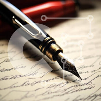 Intra Συλλεκτικό Ξύλινο Παζλ Plywood  4mm - Vintage στυλό και κόκκινα στυλό σε χειρόγραφα γράμματα Σε Ξύλινο Κουτί - Διαστάσεις: 10x10 cm – 25 κομμάτια - Image 1